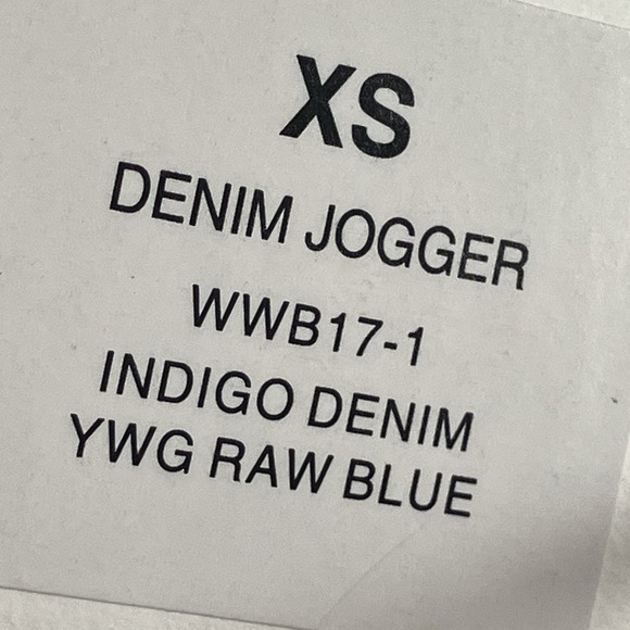 We‎ Wore What Revolve Denim Jogger Womens SIze XS Indigo Raw Blue Jeans - Picture 10 of 14